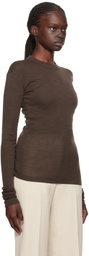 BITE Brown Crewneck Long Sleeve T-Shirt