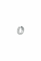 Diesel Stainless Steel Hoop Earring - Earrings - Unisex - Silver