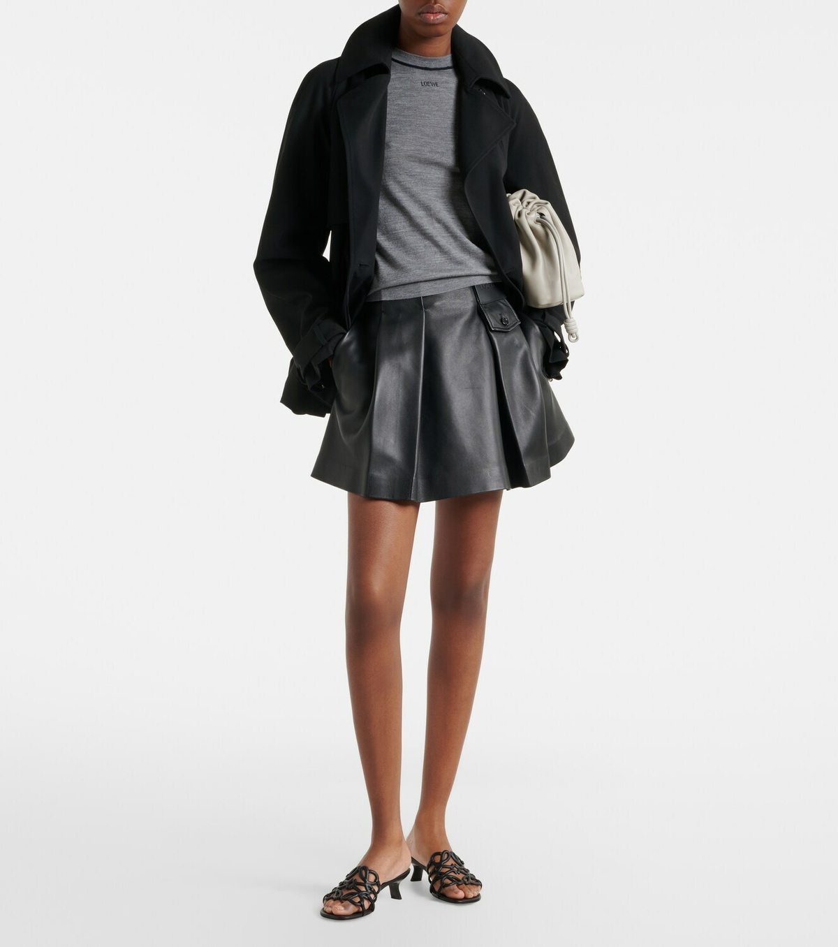 Loewe Petal Anagram leather mules