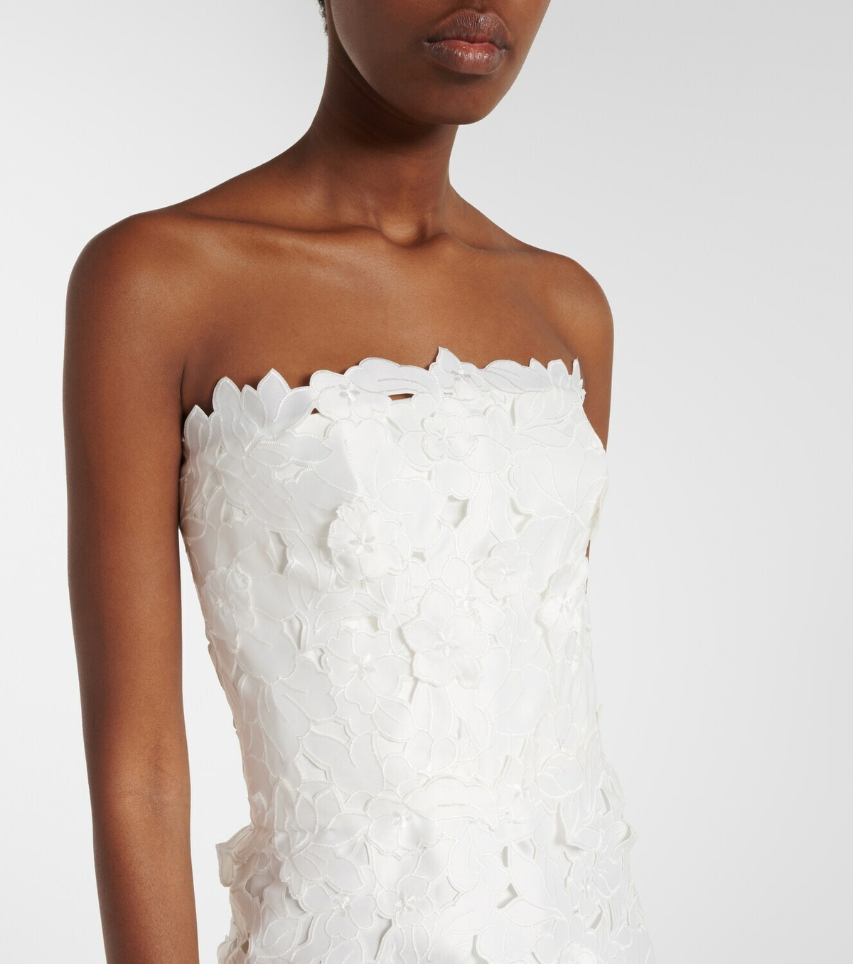 Costarellos Lace bustier gown