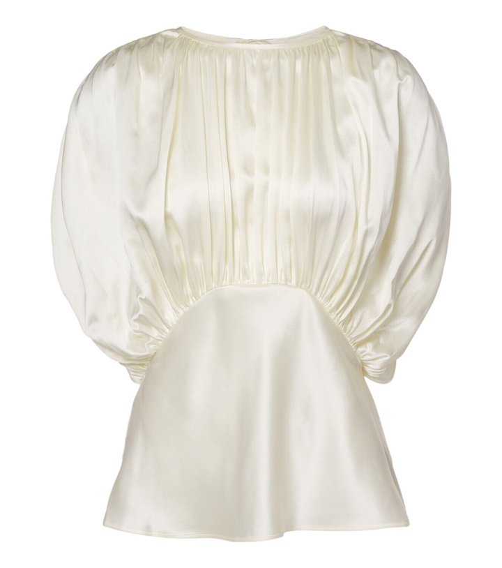 Photo: Tove Peta draped peplum silk satin top