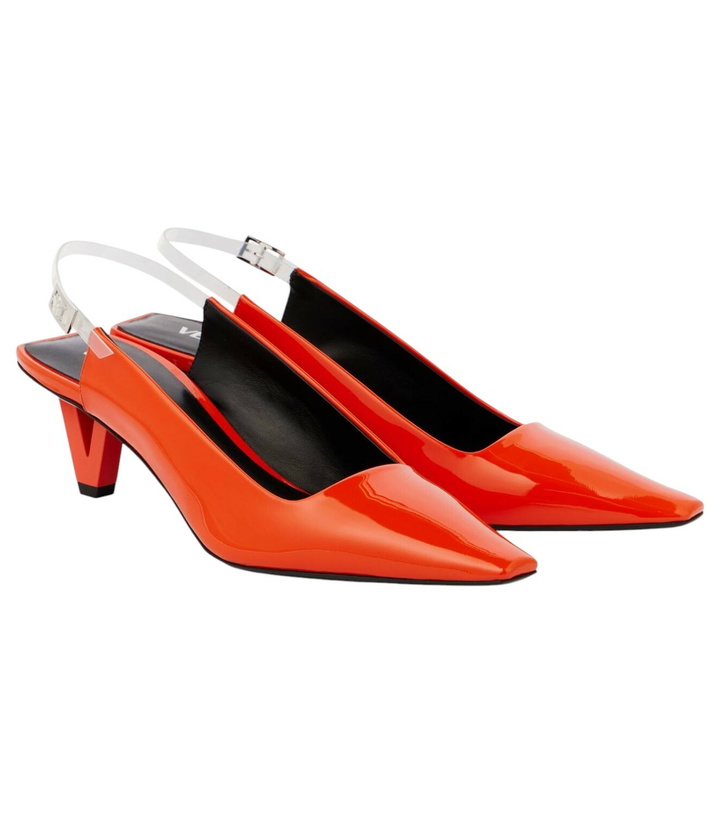 Photo: Versace Leather slingback pumps