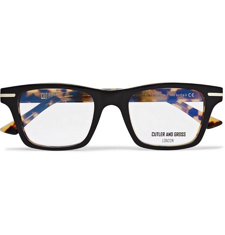 Photo: Cutler and Gross - Square-Frame tortoiseshell Acetate Optical Glasses - Black
