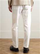 Paul Smith - Tapered Pleated Cotton and Ramie-Blend Trousers - White