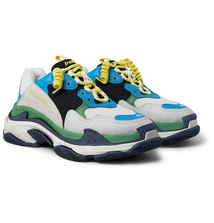 Photo: Balenciaga - Triple S Mesh, Leather and Suede Sneakers - Men - Multi