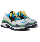 Balenciaga - Triple S Mesh, Leather and Suede Sneakers - Men - Multi