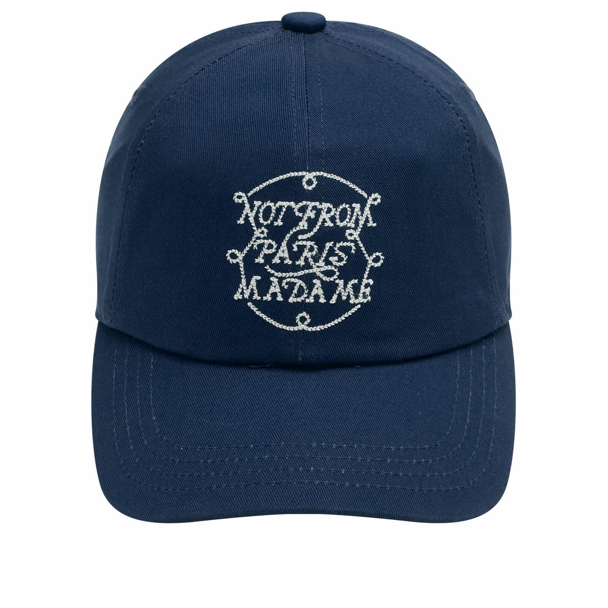 Drôle de Monsieur Men's Braided Slogan Cap in Navy 