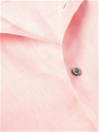 Caruso - Grandad-Collar Linen Shirt - Pink