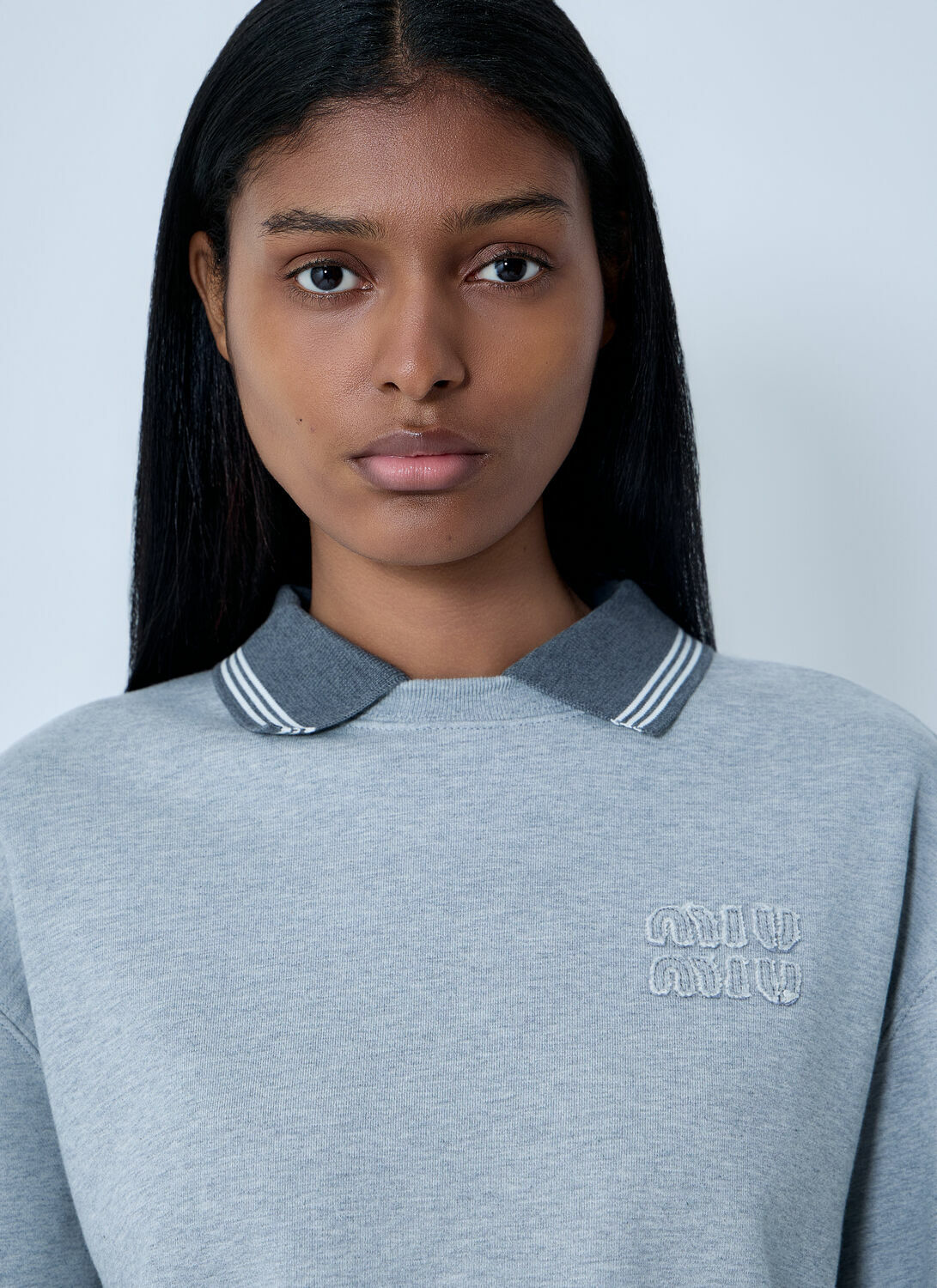 Miu Miu Logo Motif Fleece Sweatshirt