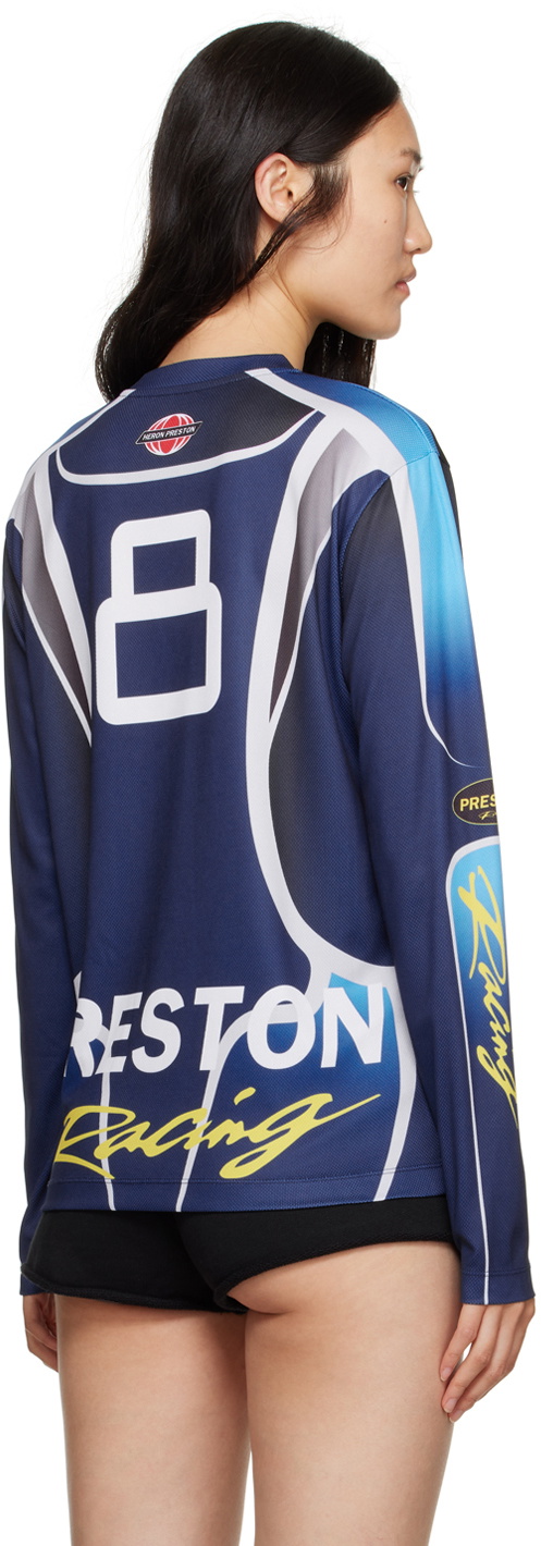 Heron Preston Blue Preston Racing Long Sleeve T-Shirt Heron Preston