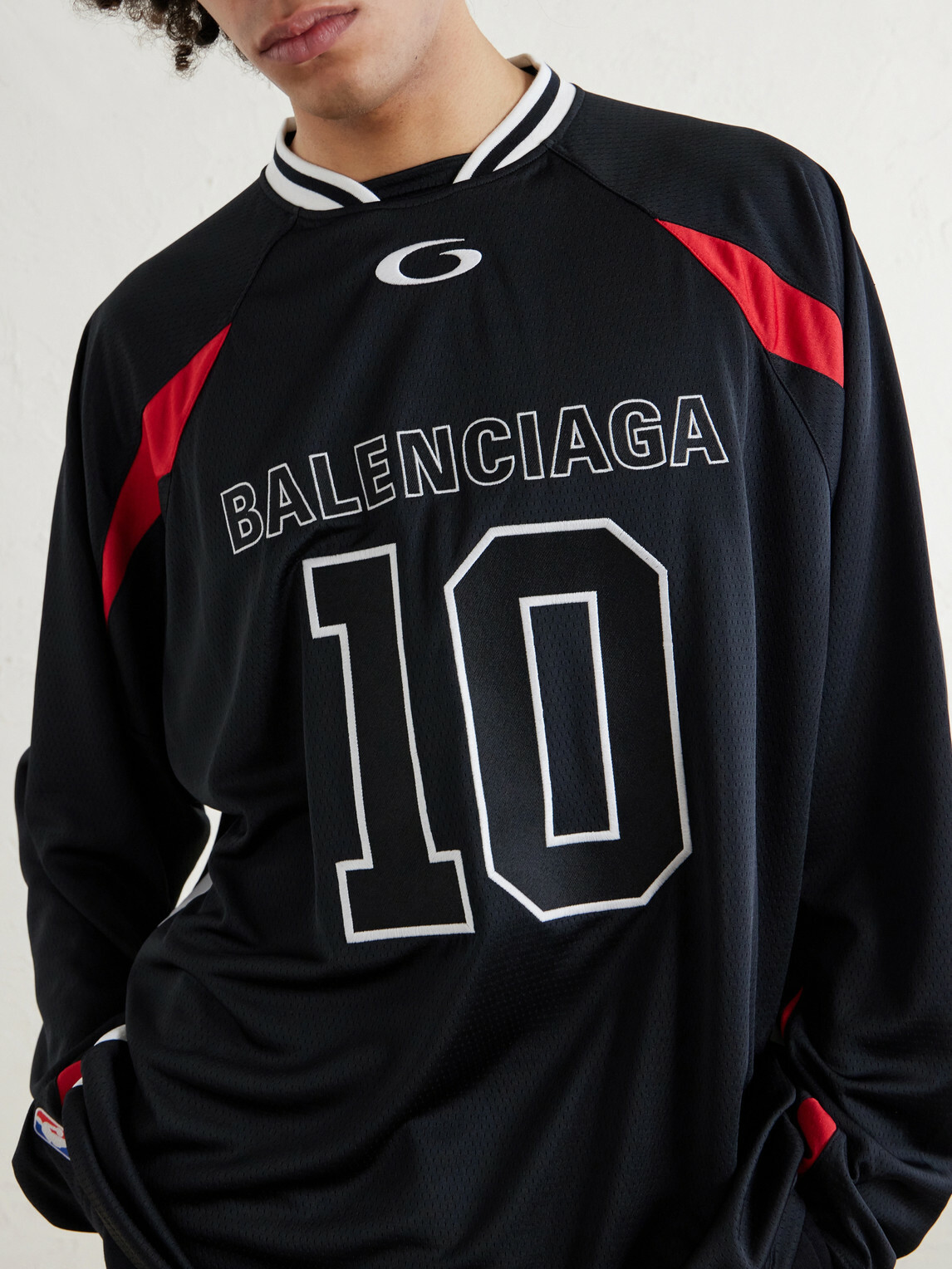 Balenciaga - NBA Logo-Embroidered Appliquéd Cotton-Jersey T-Shirt