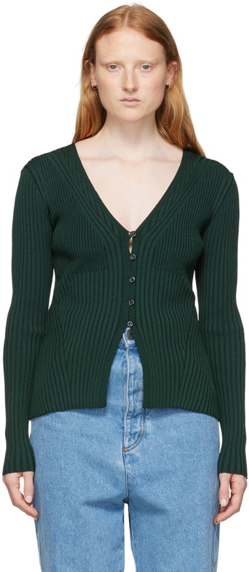 Photo: AMI Alexandre Mattiussi Green Viscose Cardigan