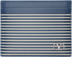 Valentino Garavani Navy & Off-White VLogo Signature Striped Print Card Holder