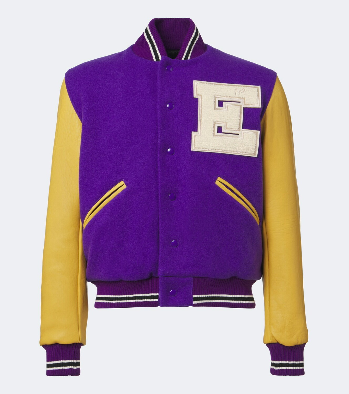 ERL Leather-trimmed wool-blend bomber jacket
