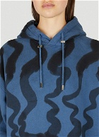 Painted Print Hooded Sweatshirt in Blue