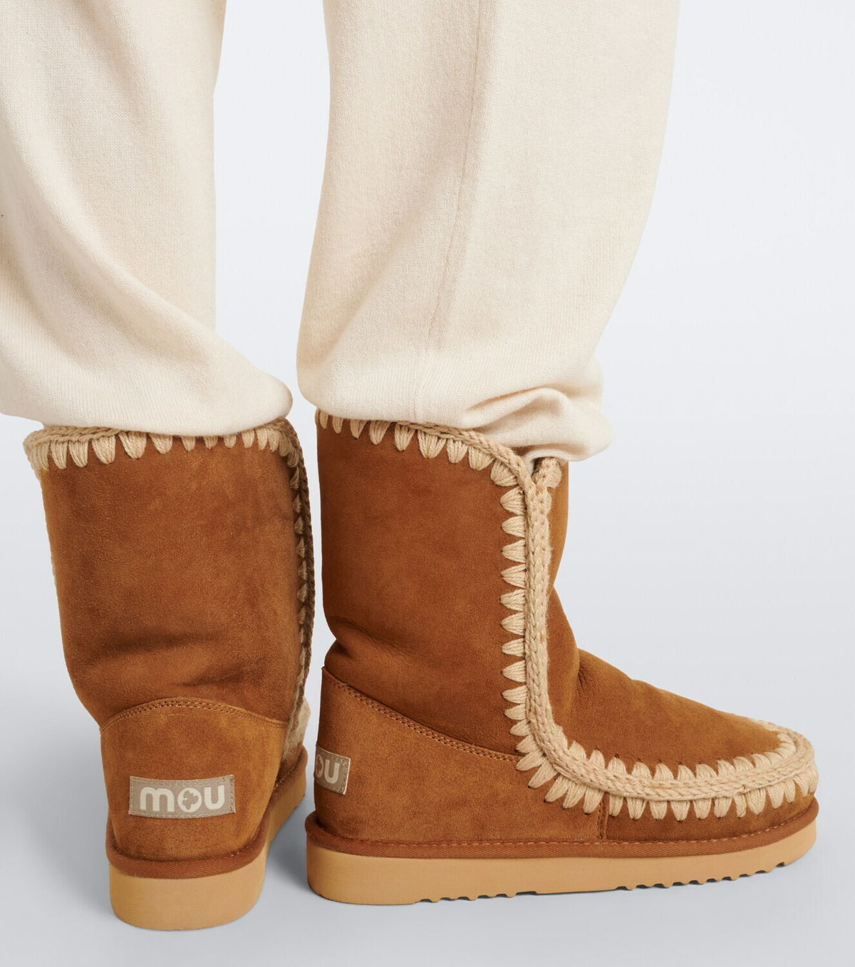 Mou 24 shearling-lined suede mid-calf boots