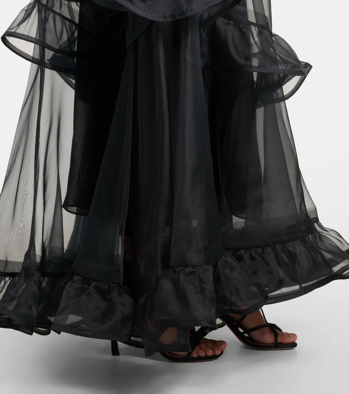 【Zimmermann】Crush ruffled silk organza maxi dress ZIMMERMANN Crush embellished ruffled silk-organza gown | NET