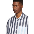 Sunnei Blue Striped Contrast Shirt