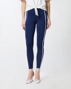 Pinko Leggings With Contrasting Sporty Bands Blue/White