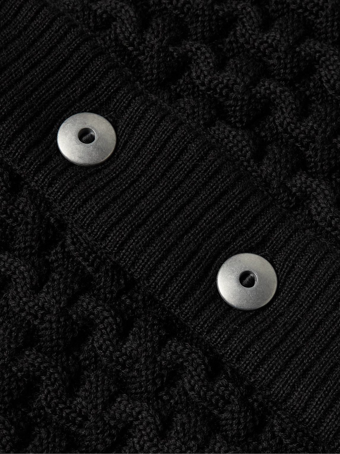 S.N.S. Herning - Stark Textured Virgin Wool Cardigan - Black