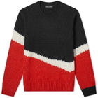 Neil Barrett Mohair Mix Stripe Panel Knit