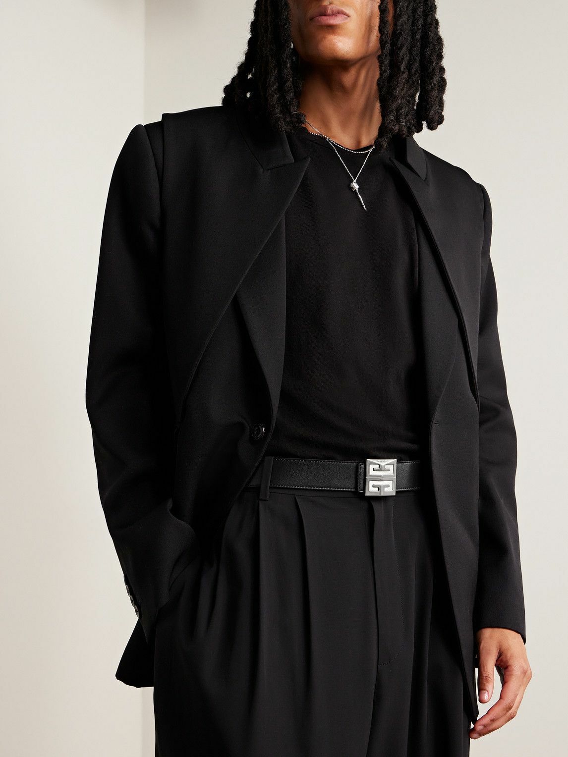 Givenchy - 4G 4cm Reversible Leather Belt - Black Givenchy