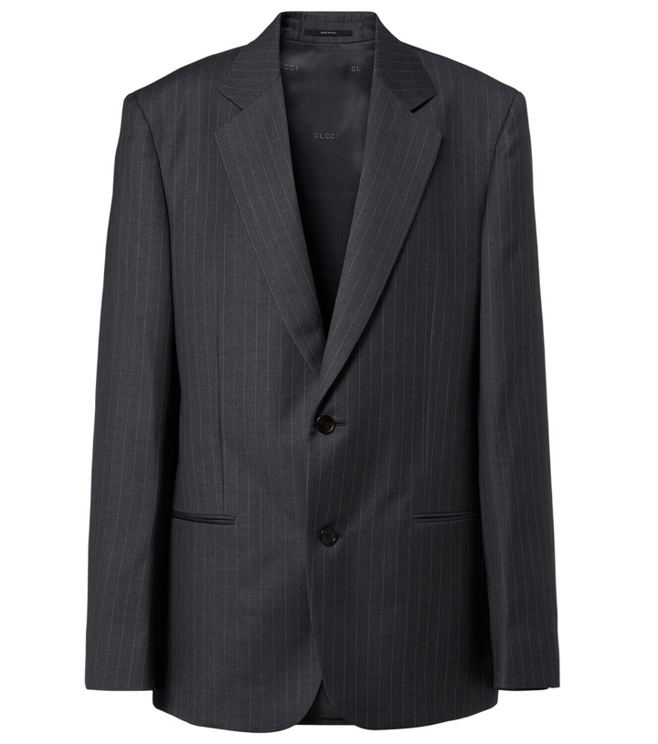 Photo: Gucci Pinstripe wool blazer