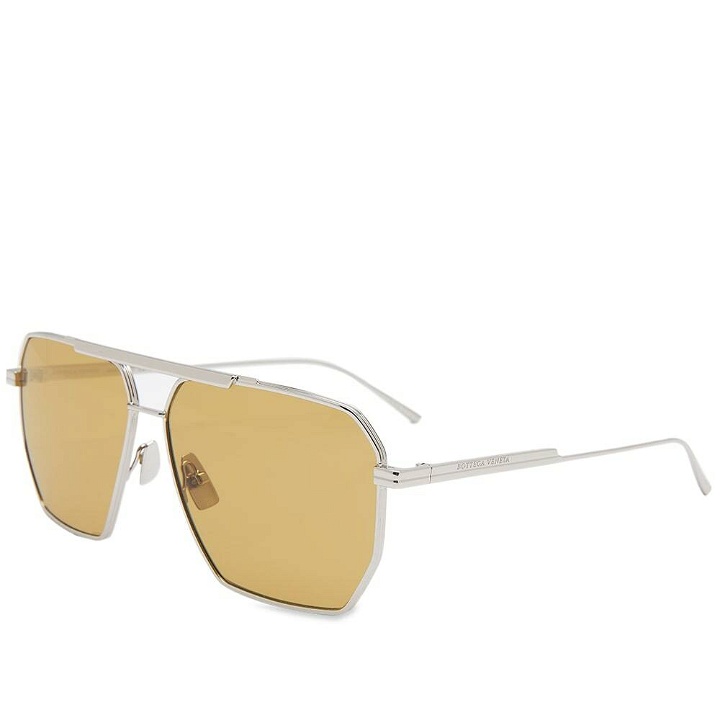 Photo: Bottega Veneta Eyewear Men's BV1012S Sunglasses in Silver/Brown