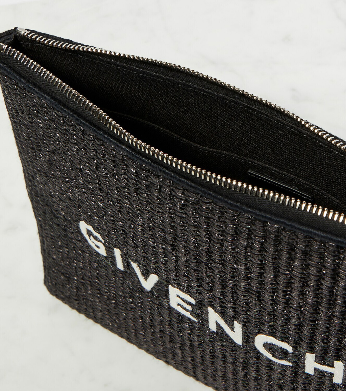 Givenchy Logo raffia clutch Givenchy