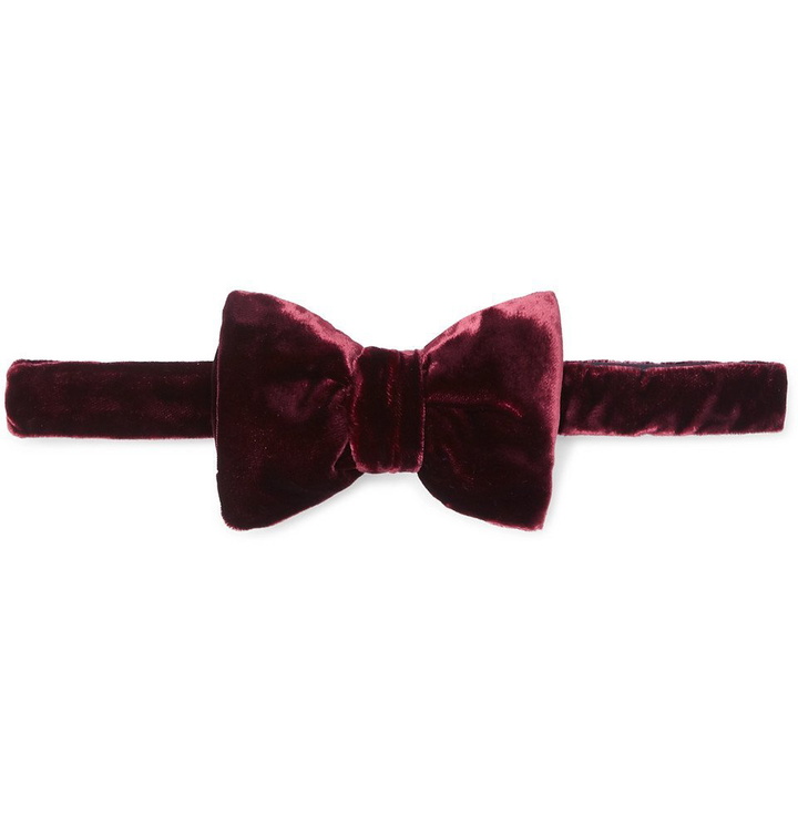 Photo: TOM FORD - Pre-Tied Velvet Bow Tie - Men - Burgundy