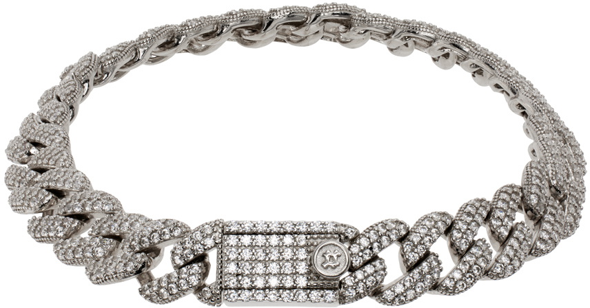 Numbering Silver #3912 Pavé Chain Bracelet