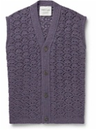 A Kind Of Guise - Ferry Open-Knit Merino Wool Gilet - Purple
