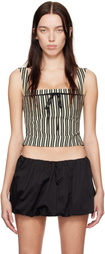 Miaou Black & Off-White Laced Imogene Corset Top