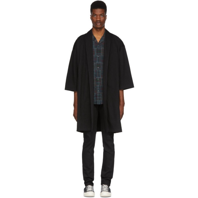 Photo: Naked and Famous Denim SSENSE Exclusive Black Over Coat