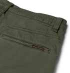 Nudie Jeans - Slim Adam Garment-Dyed Stretch Organic Cotton-Twill Trousers - Men - Army green