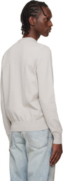 BOSS Gray Logo-Label Cotton & Cashmere Sweater
