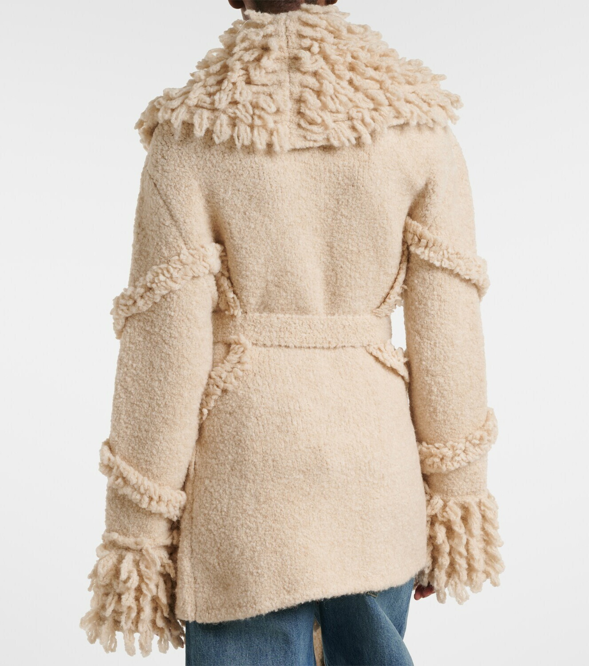 The Attico Fringed wool and cashmere-blend cardigan
