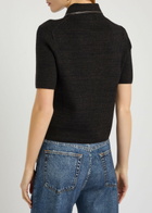 Rag & Bone Caterina Ribbed Wool-blend Polo top Dark Brown