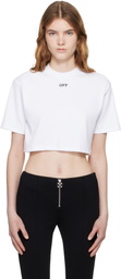 Off-White White 'OFF' Stamp Rib Cropped T-shirt