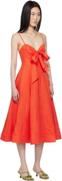 ZIMMERMANN Red Crush Tie Front Midi Dress