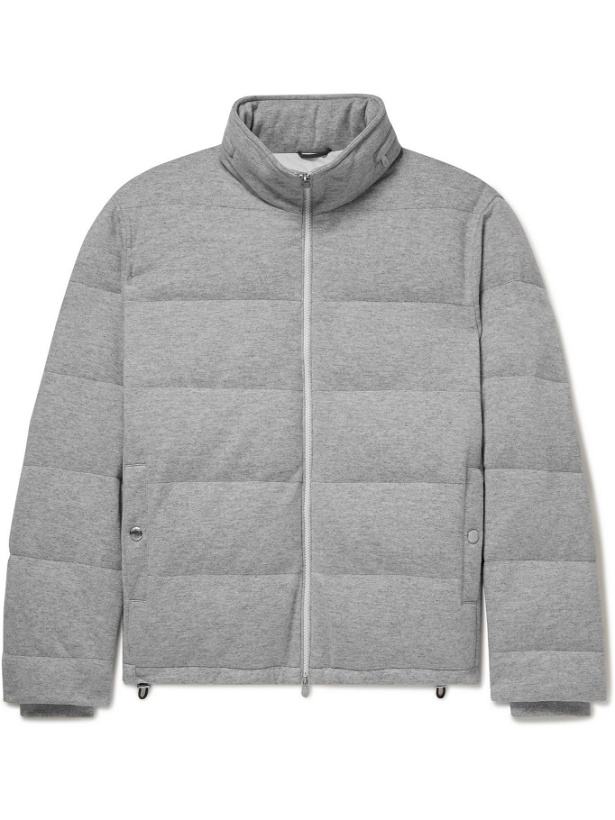 Photo: BRUNELLO CUCINELLI - Oversized Quilted Mélange Cashmere Down Jacket - Gray