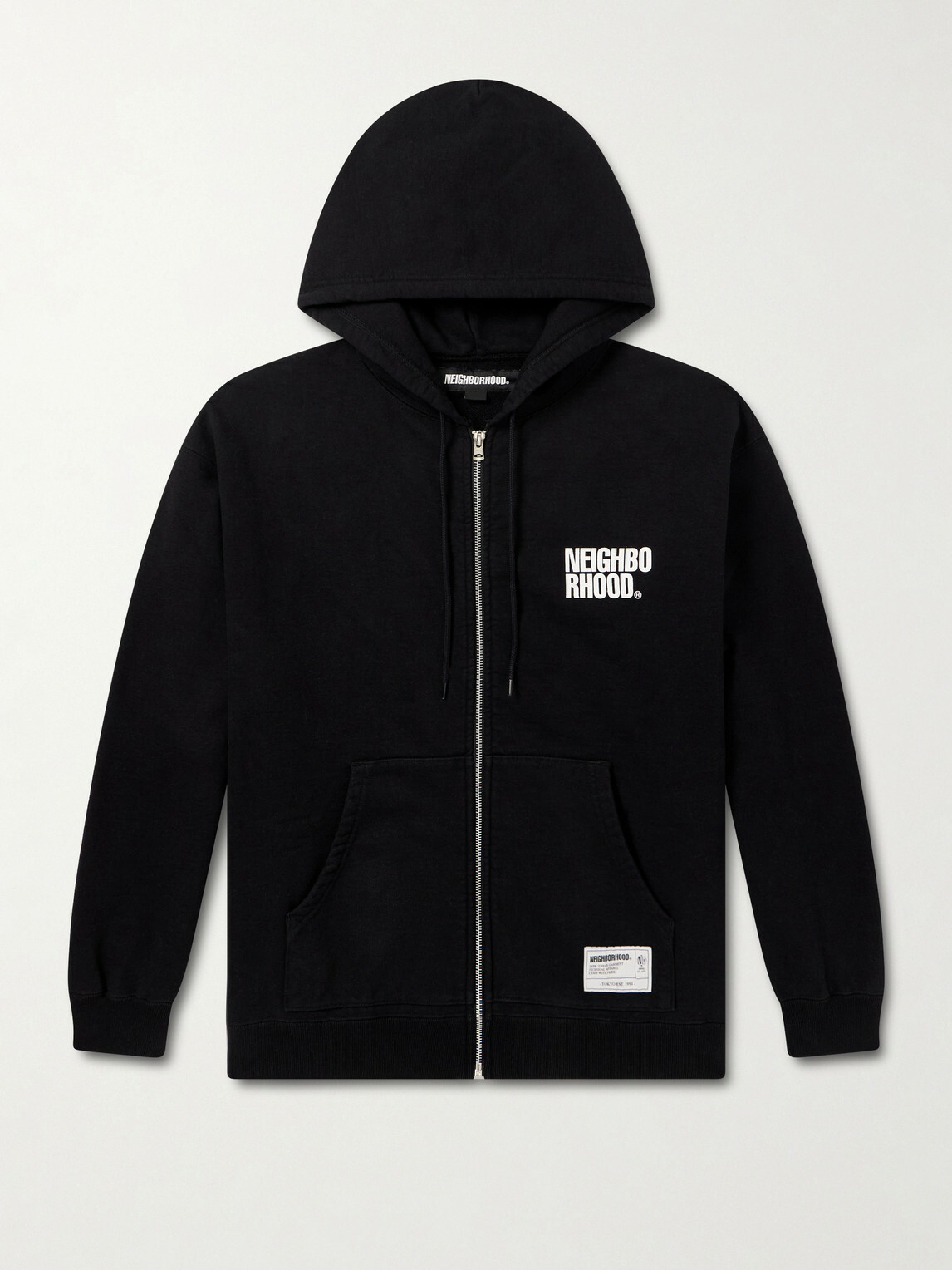 Neighborhood - Logo-Print Cotton-Jersey Hoodie - Black