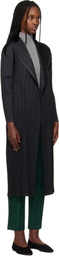 PLEATS PLEASE ISSEY MIYAKE Black Facade Coat