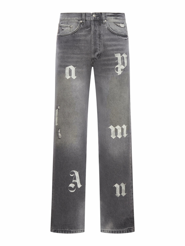 Photo: Palm Angels Logo Printed Straight Leg Jeans