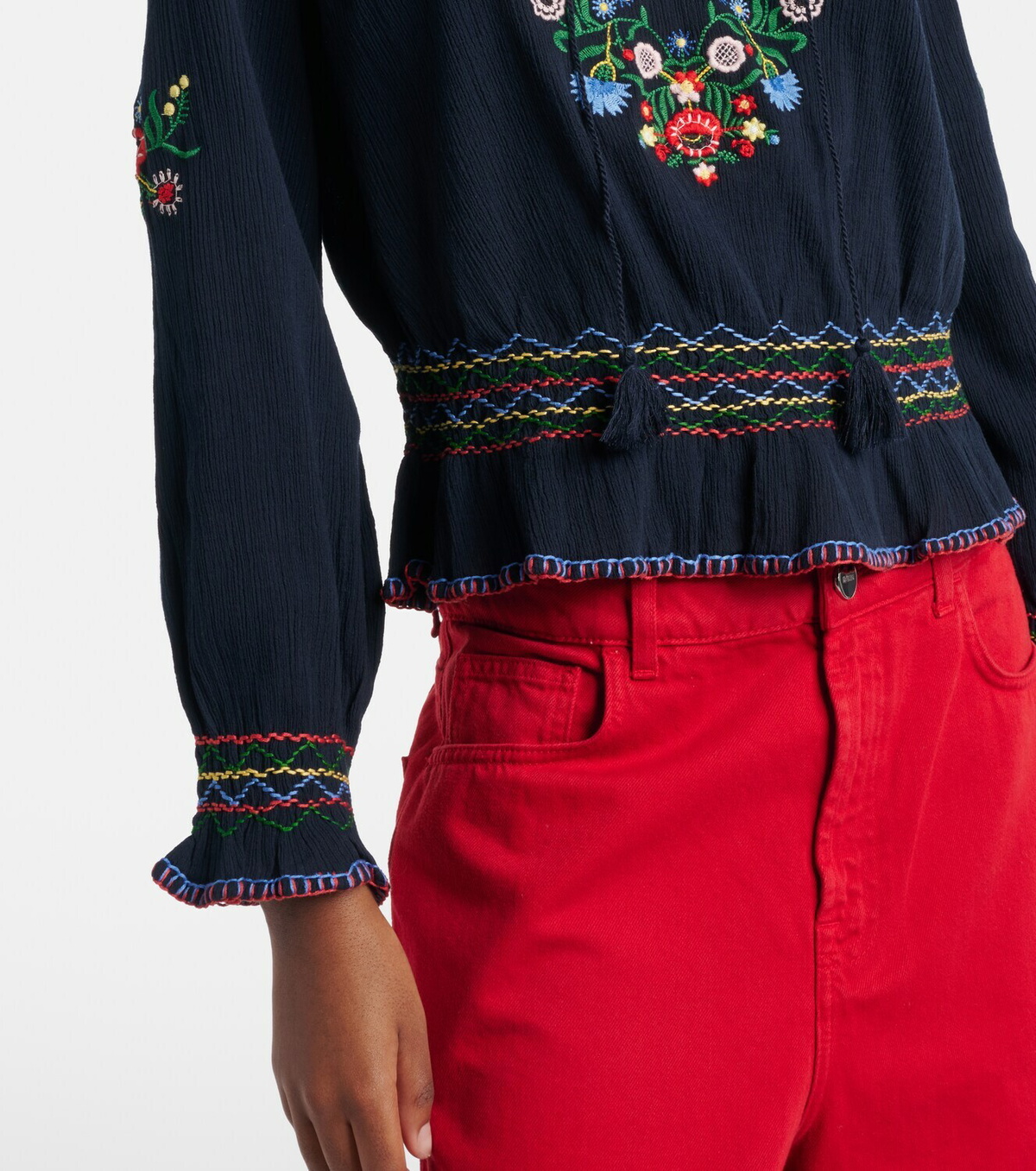 Rixo Sofira embroidered cotton top