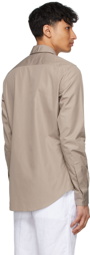 Ermenegildo Zegna Couture Taupe Poplin Shirt