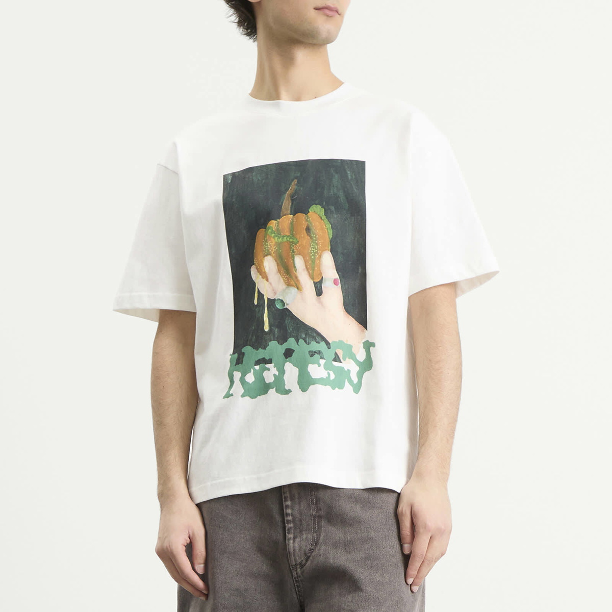 Heresy Men's Squash T-Shirt in Ecru