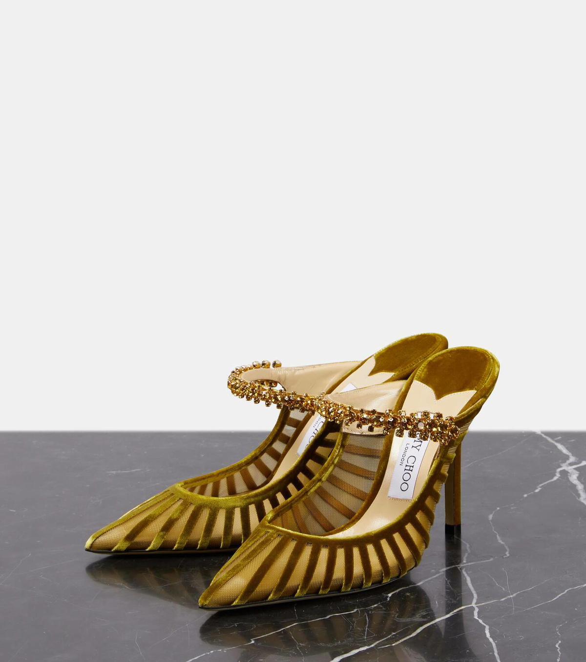 関税・送料込み【JIMMY CHOO】Vivi embellished mesh mules JIMMY CHOO Vivi 65 crystal-embellished mesh mules | NET-A-PORTER