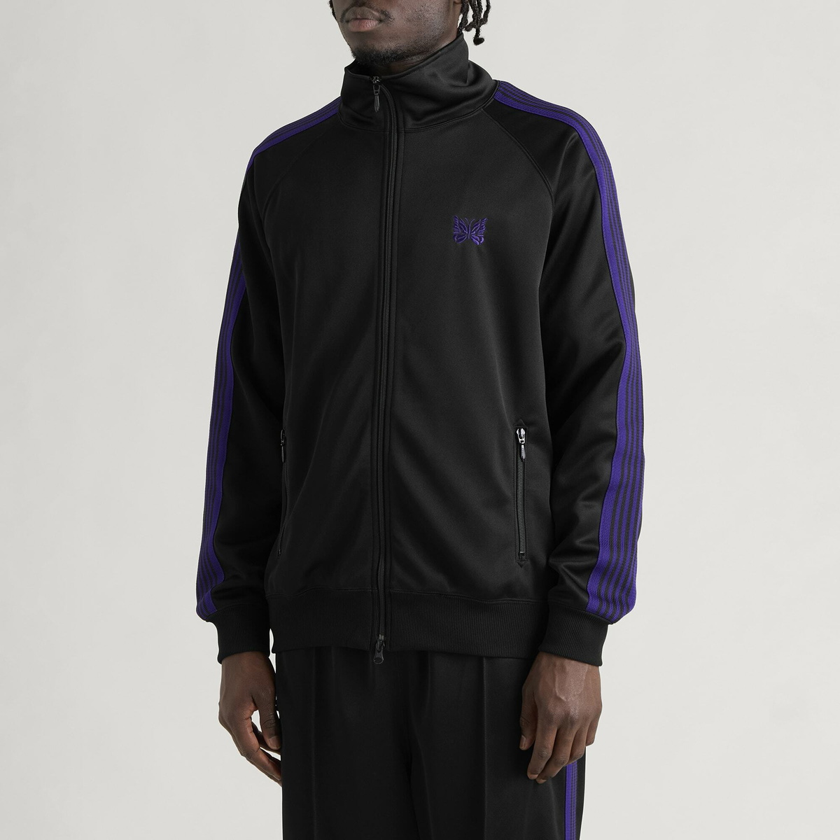 Needles Men's Poly Smooth Track Jacket in Black