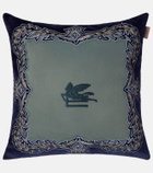 Etro Kiri embroidered cotton velvet cushion
